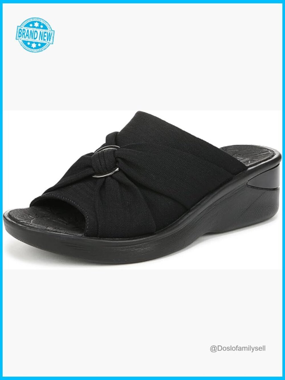 Wedge Sandals Open Toe Slingback Stretch Fabric Slip On Lightweight Casual